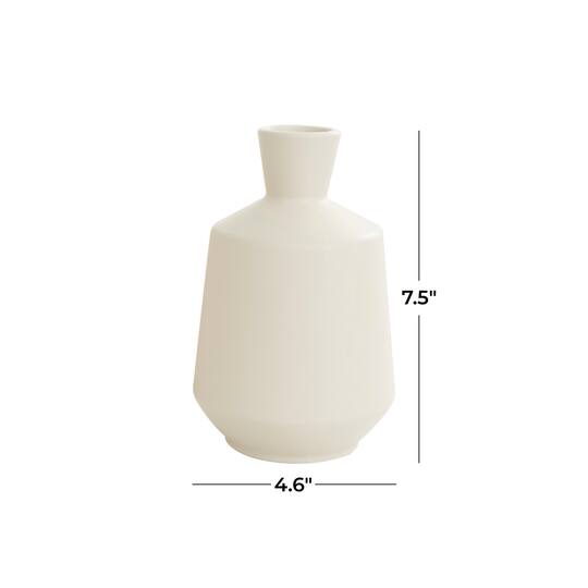 7.5" Cream Ceramic Minimalistic Vase